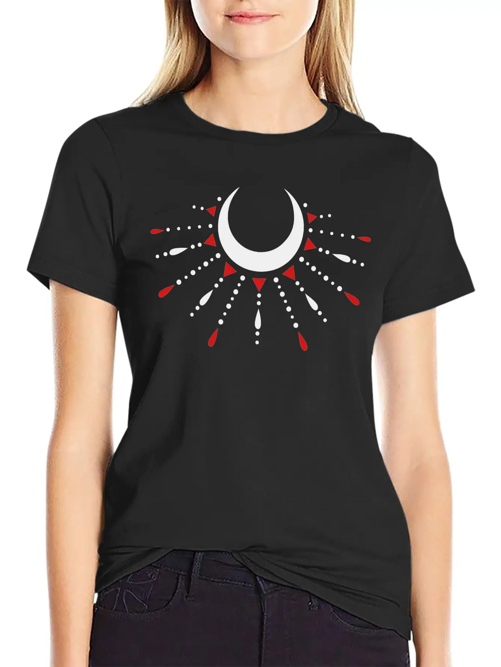 Occult Crescent Moon Moonlight Unisex Casual T-Shirt – Clean Design For Daily Comfort