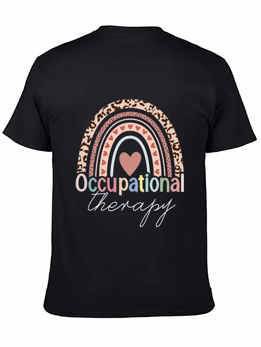 Occupational Therapy Boho Rainbow Unisex Short Sleeve Soft Cotton T-Shirt – Casual Everyday Wear
