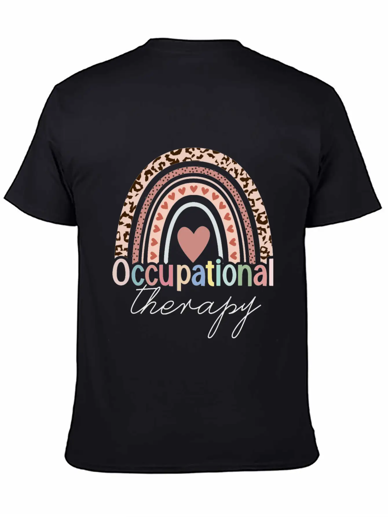 Occupational Therapy Boho Rainbow Unisex Short Sleeve Soft Cotton T-Shirt – Casual Everyday Wear