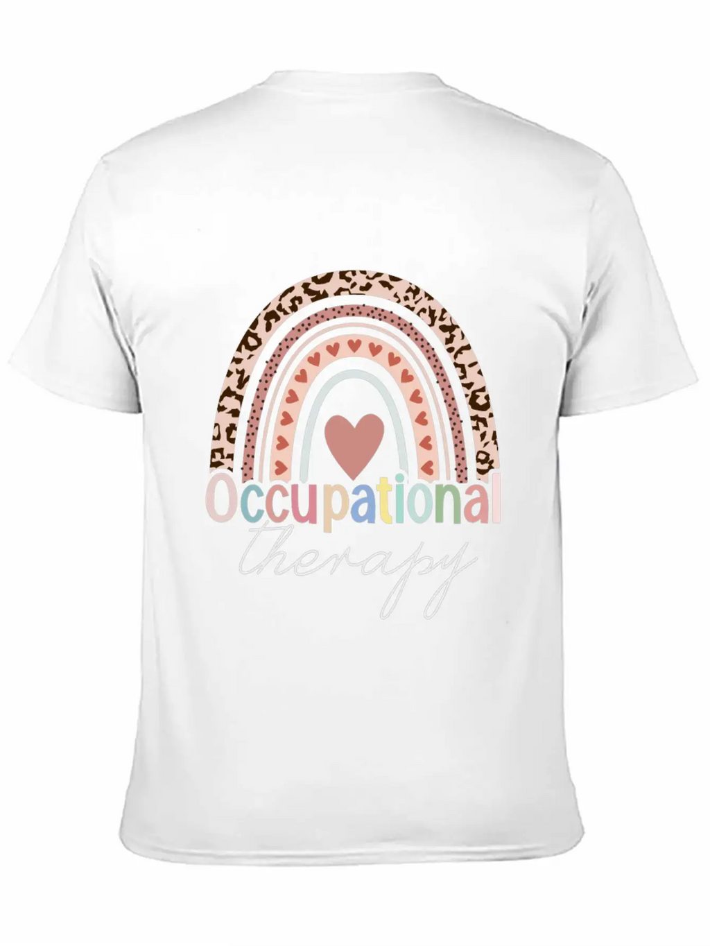 Occupational Therapy Boho Rainbow Unisex Short Sleeve Soft Cotton T-Shirt – Casual Everyday Wear