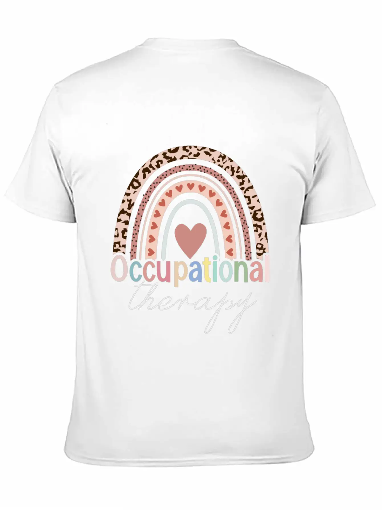 Occupational Therapy Boho Rainbow Unisex Short Sleeve Soft Cotton T-Shirt – Casual Everyday Wear