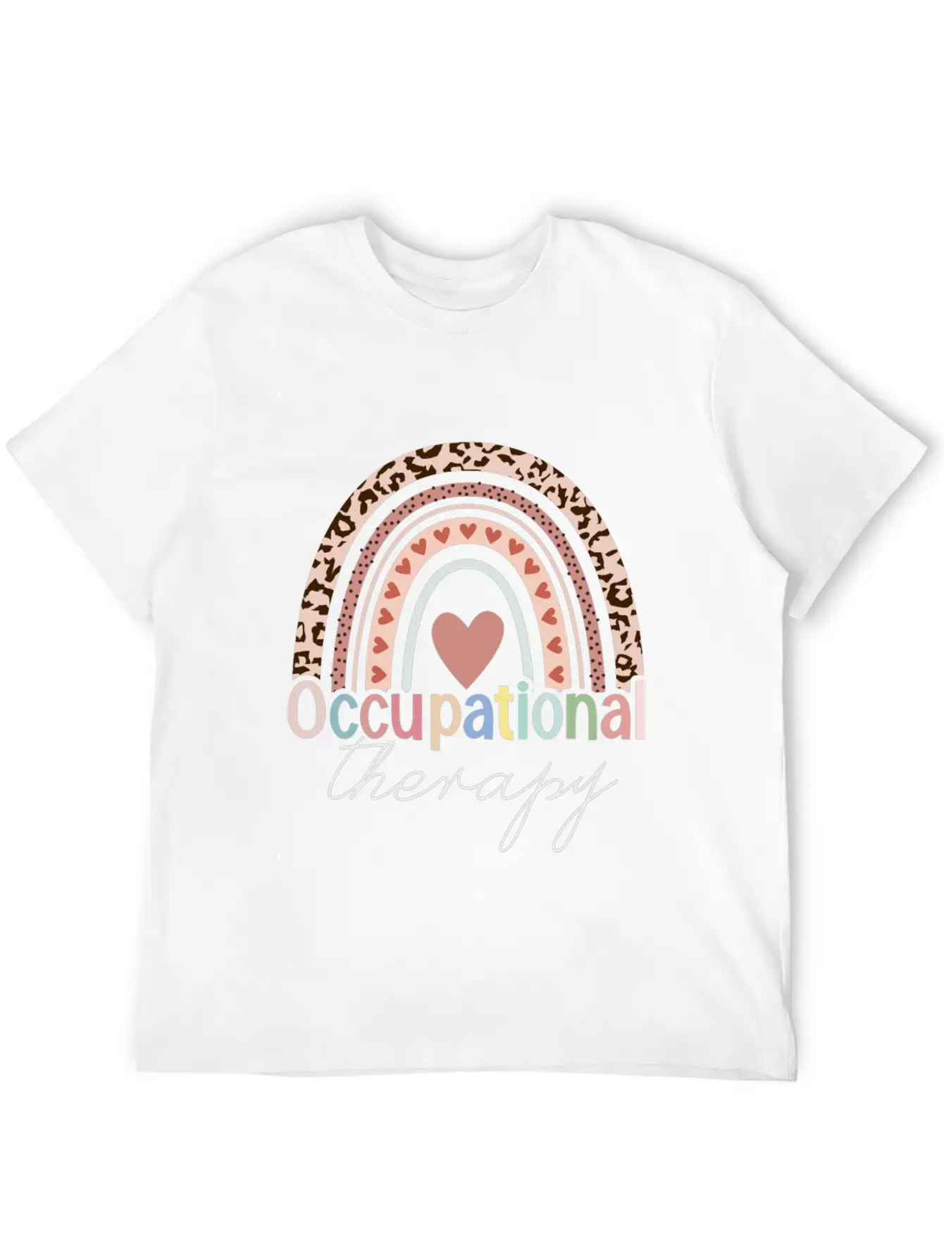 Occupational Therapy Boho Rainbow Unisex Short Sleeve Soft Cotton T-Shirt – Casual Everyday Wear