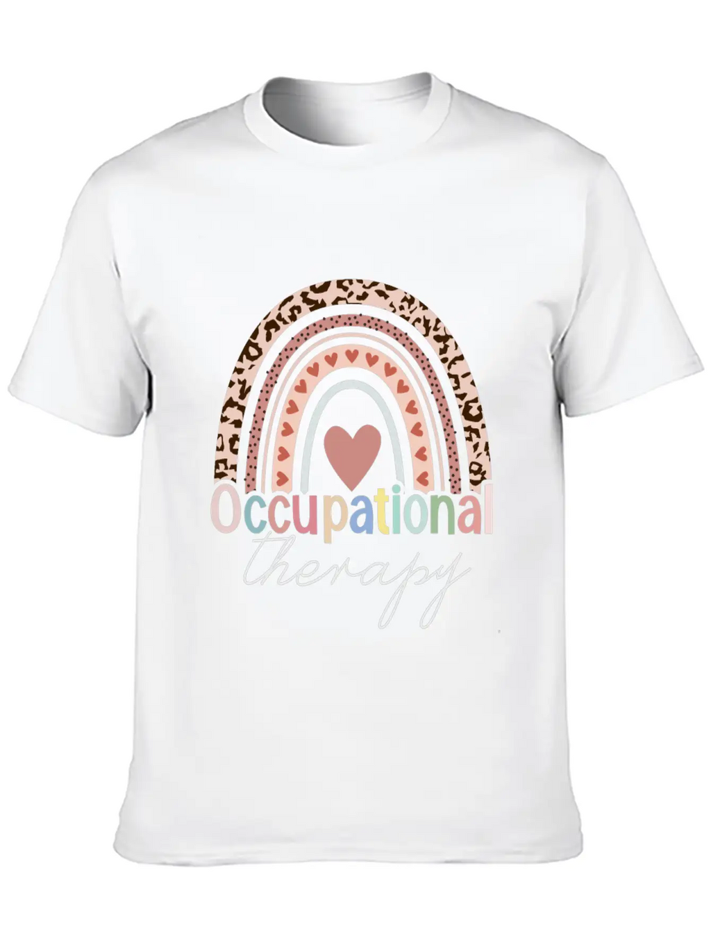 Occupational Therapy Boho Rainbow Unisex Short Sleeve Soft Cotton T-Shirt – Casual Everyday Wear