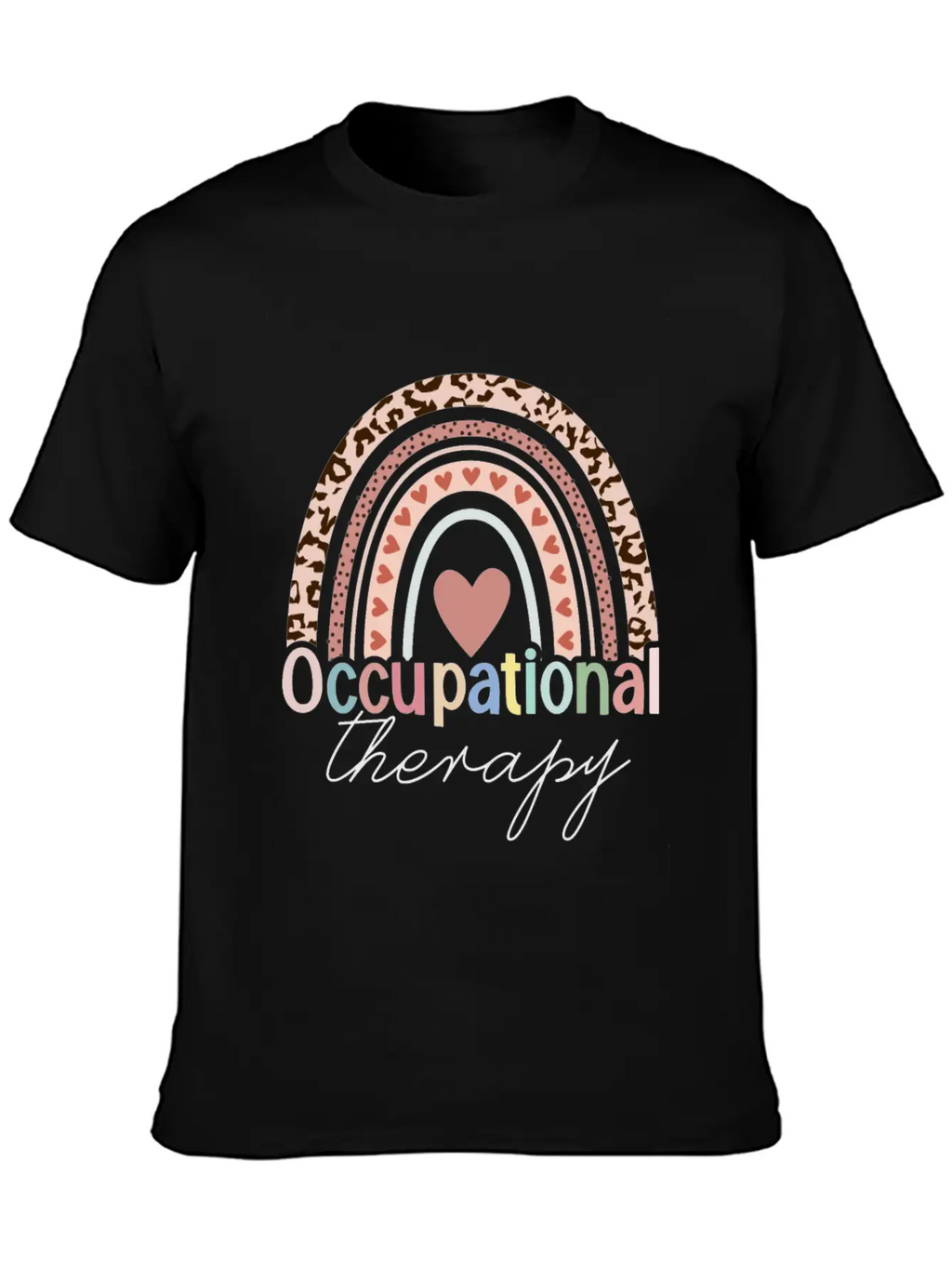 Occupational Therapy Boho Rainbow Unisex Short Sleeve Soft Cotton T-Shirt – Casual Everyday Wear