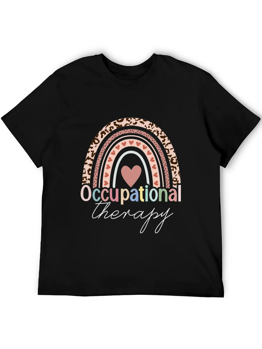 Occupational Therapy Boho Rainbow Unisex Short Sleeve Soft Cotton T-Shirt – Casual Everyday Wear