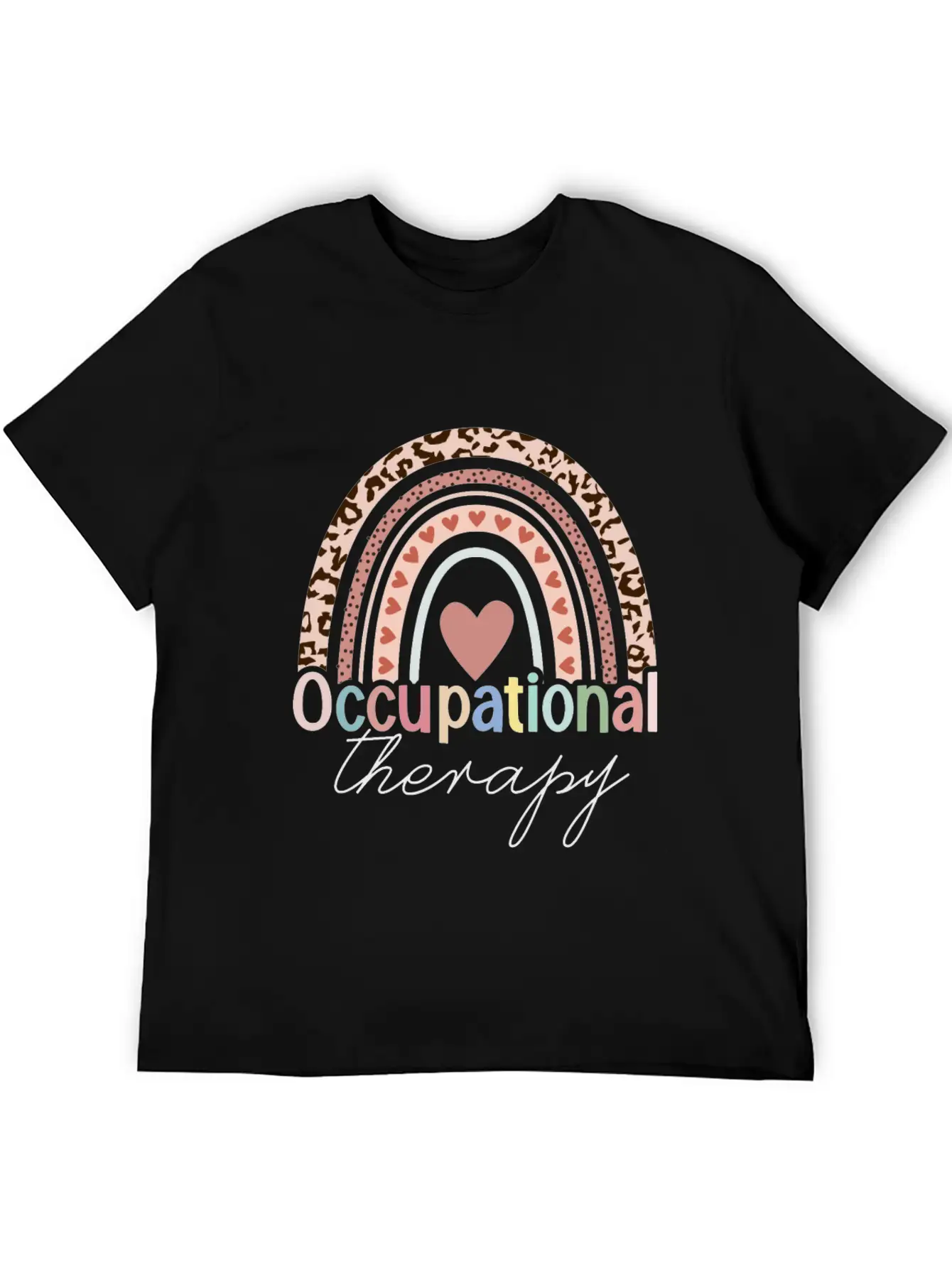 Occupational Therapy Boho Rainbow Unisex Short Sleeve Soft Cotton T-Shirt – Casual Everyday Wear