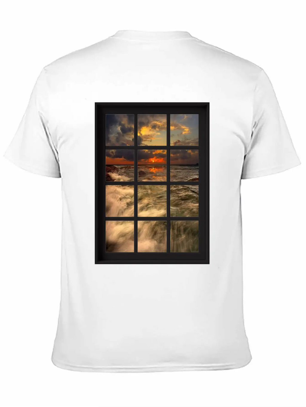 Ocean Breeze Mind At Ease Ocean Beach Window Print 19 Stylish Everyday T-Shirt – Unisex Basic Cotton Tee