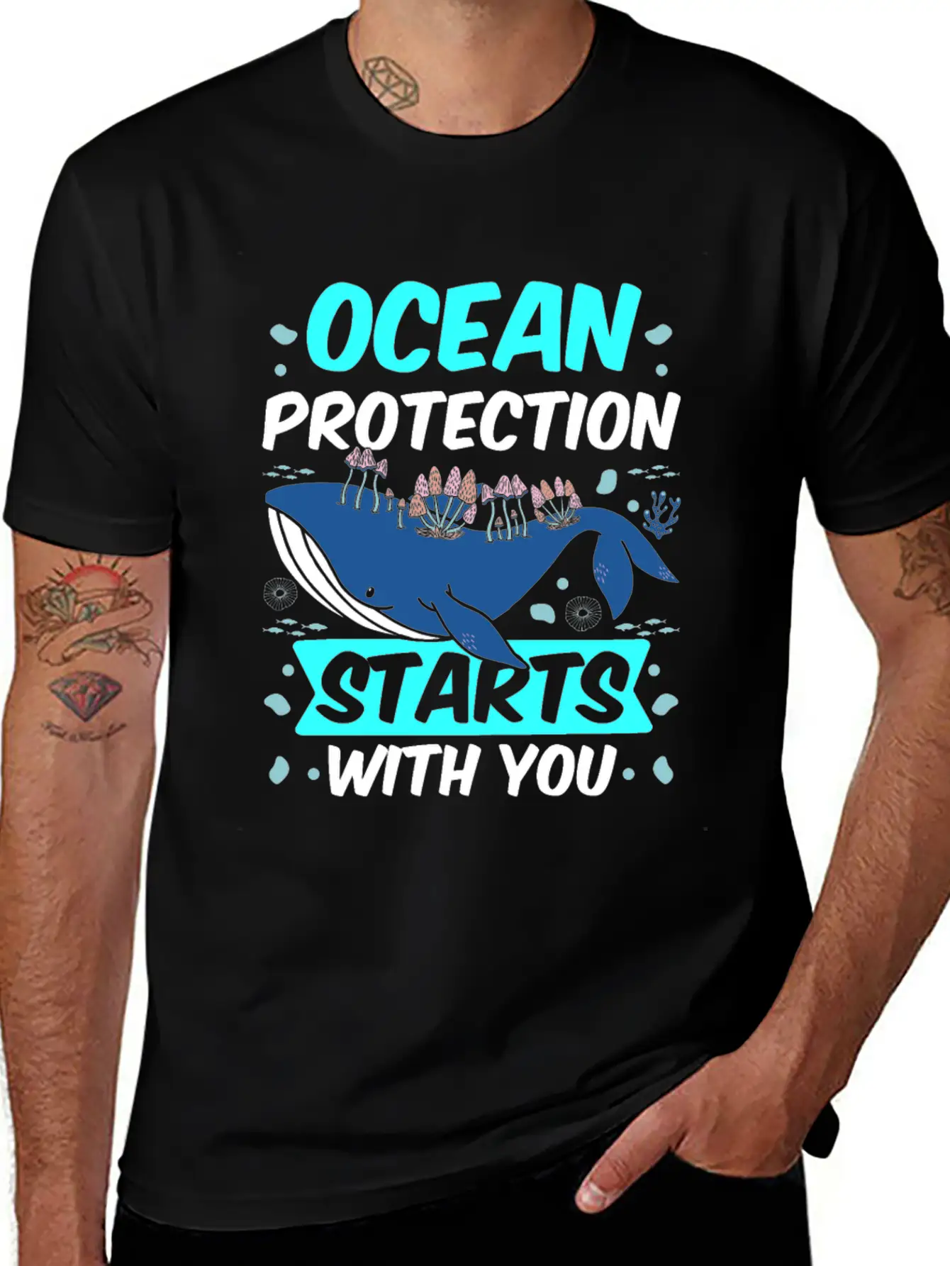 Ocean Protection Starts With You Sea Clean Save Breathable Soft Cotton T-Shirt – Timeless Casual Look