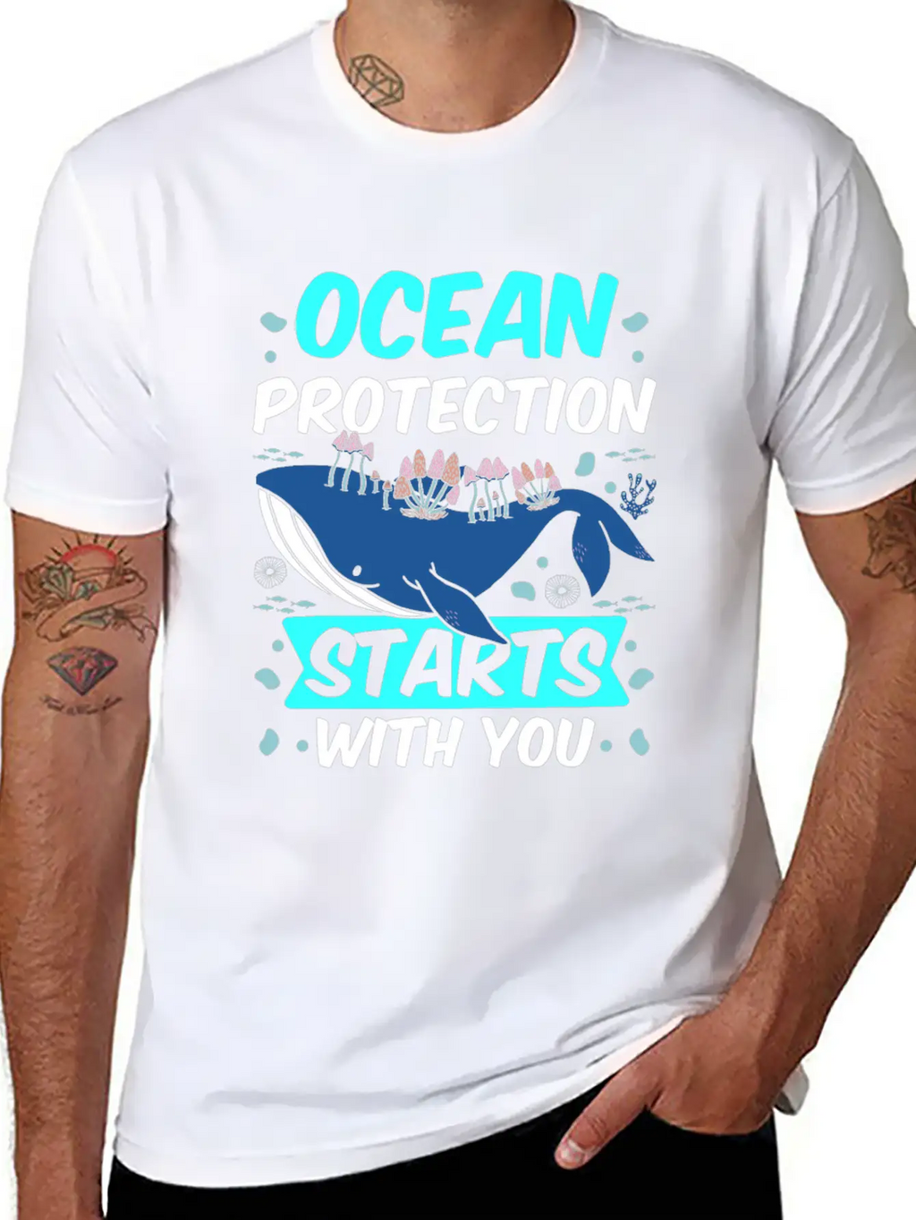 Ocean Protection Starts With You Sea Clean Save Breathable Soft Cotton T-Shirt – Timeless Casual Look