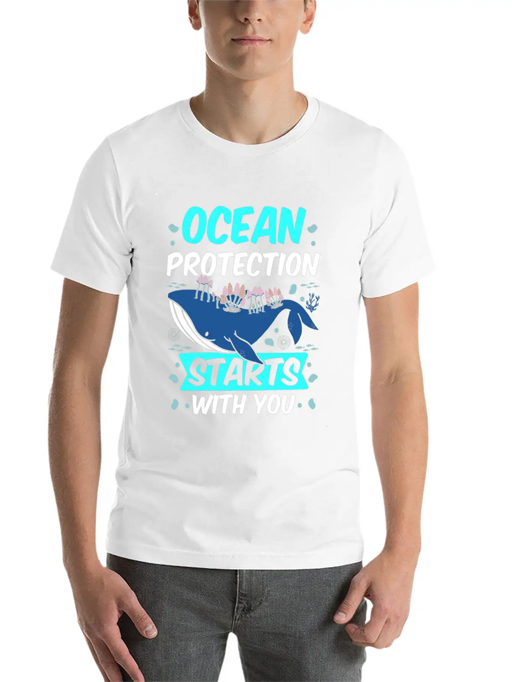 Ocean Protection Starts With You Sea Clean Save Breathable Soft Cotton T-Shirt – Timeless Casual Look