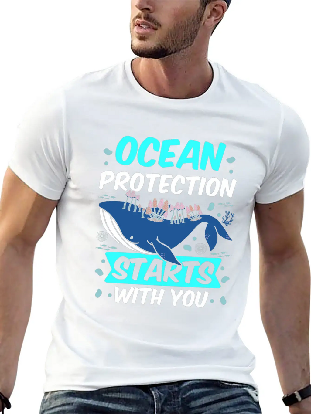 Ocean Protection Starts With You Sea Clean Save Breathable Soft Cotton T-Shirt – Timeless Casual Look