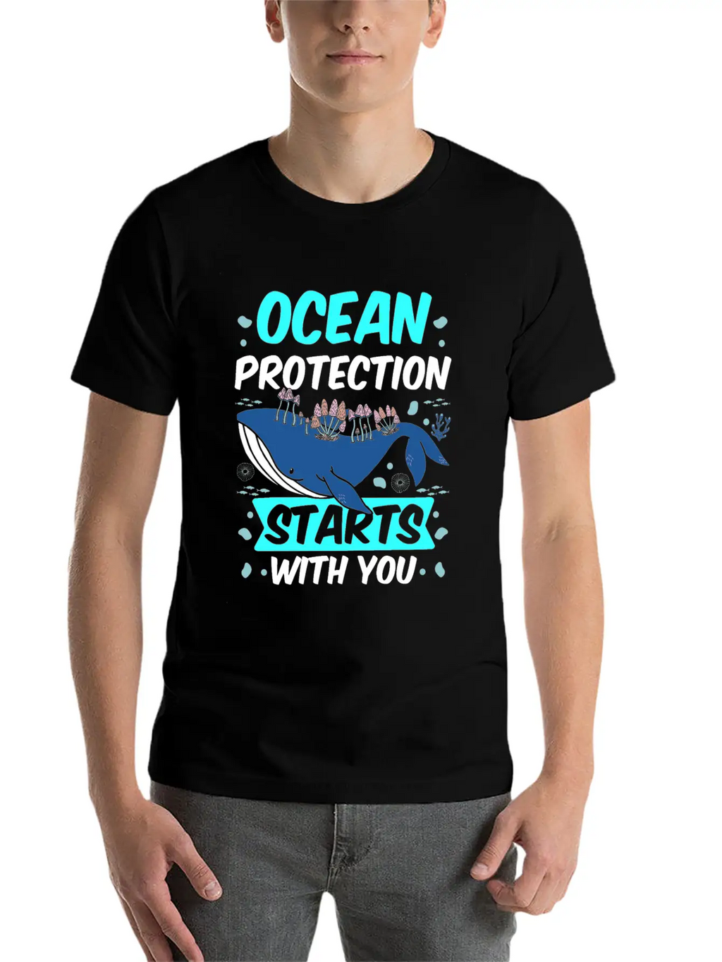 Ocean Protection Starts With You Sea Clean Save Breathable Soft Cotton T-Shirt – Timeless Casual Look