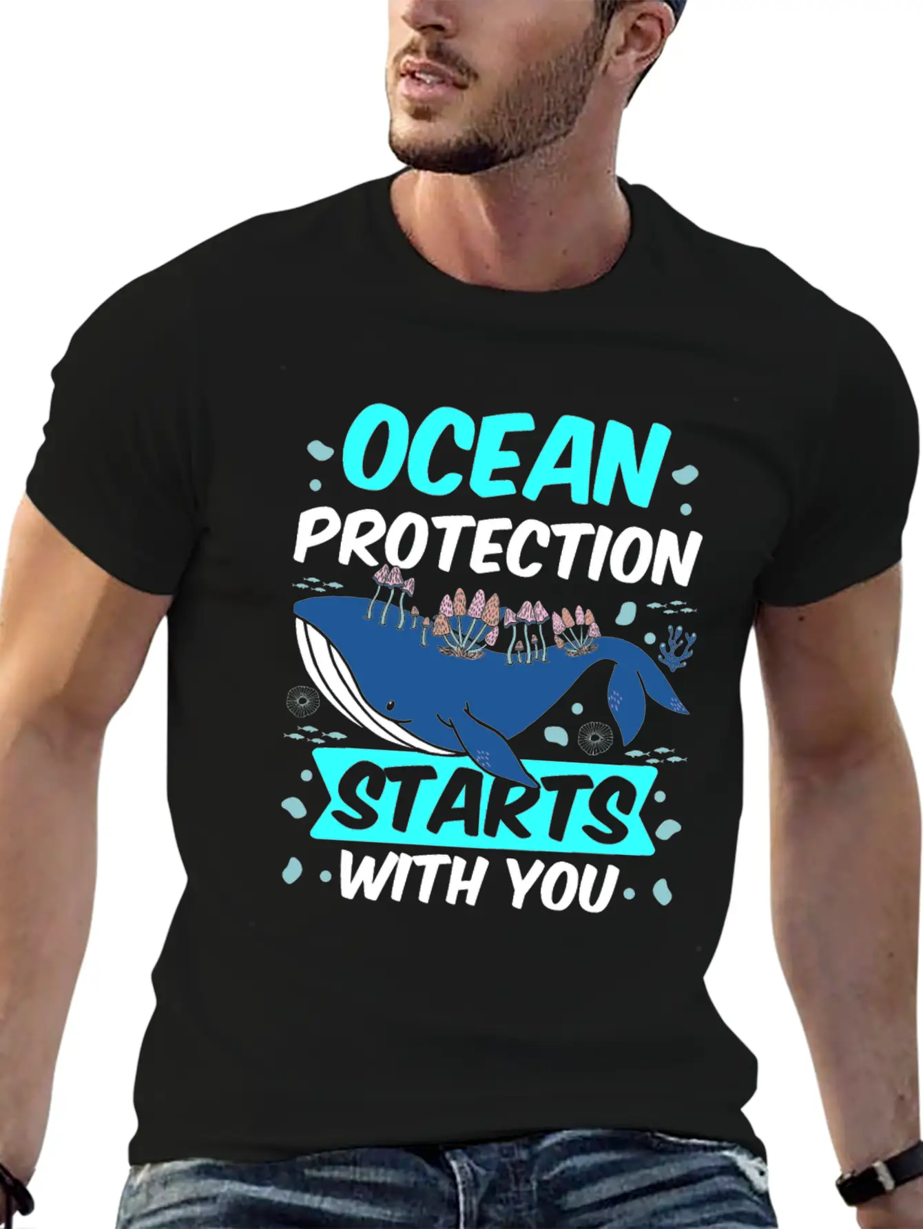 Ocean Protection Starts With You Sea Clean Save Breathable Soft Cotton T-Shirt – Timeless Casual Look