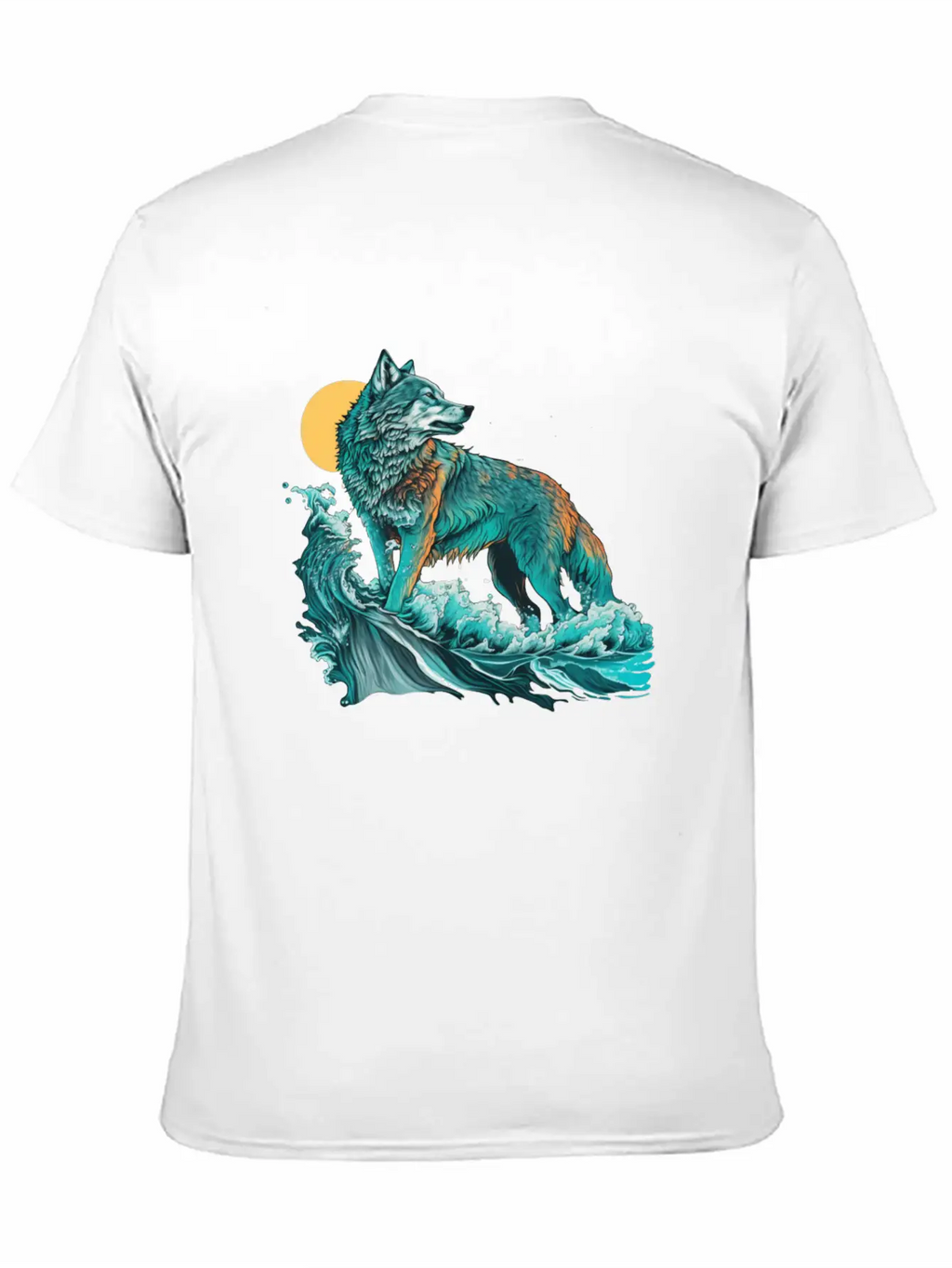 Ocean Sea Water Wolf Breathable Soft Cotton T-Shirt – Timeless Casual Look