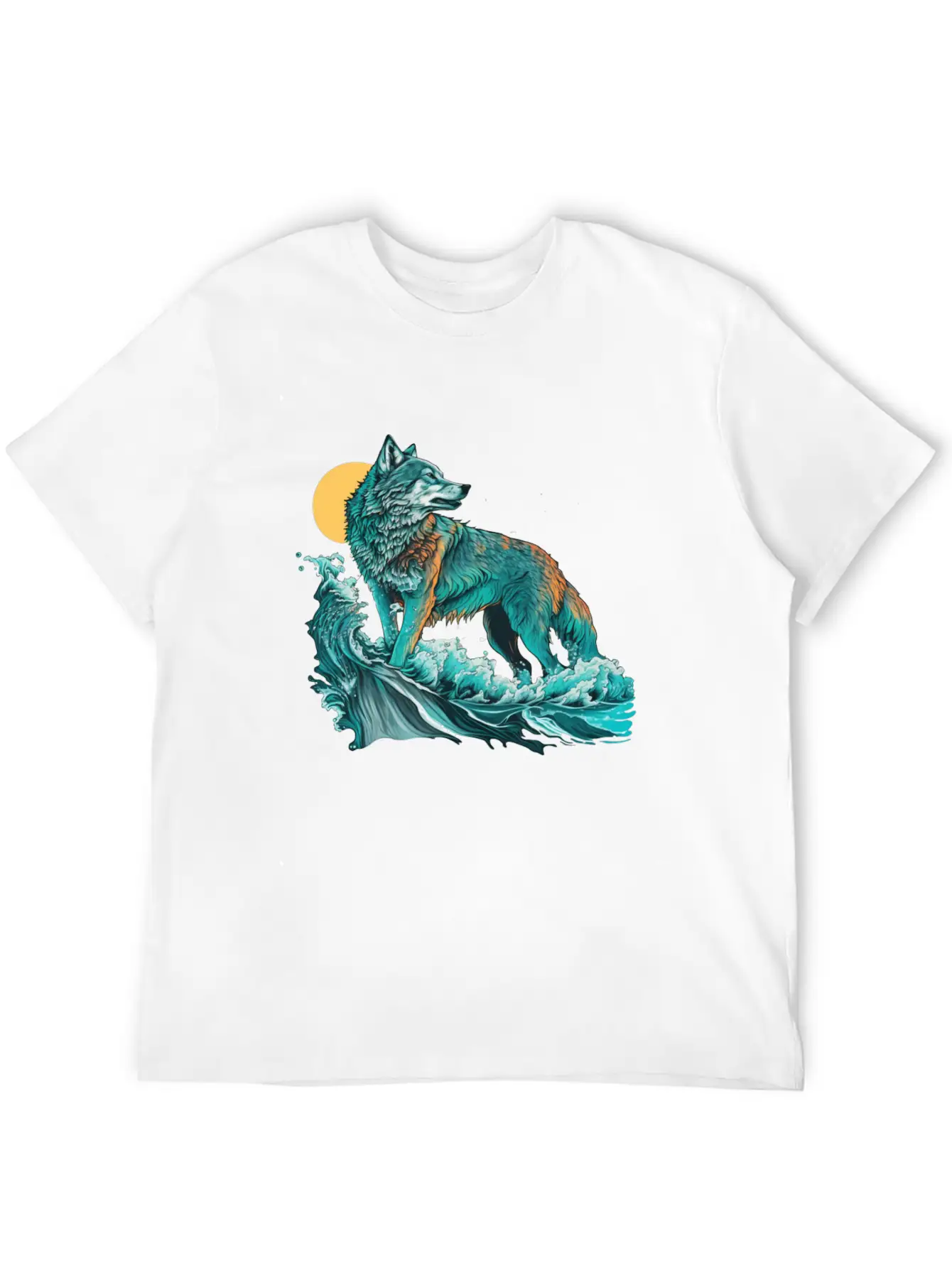 Ocean Sea Water Wolf Breathable Soft Cotton T-Shirt – Timeless Casual Look