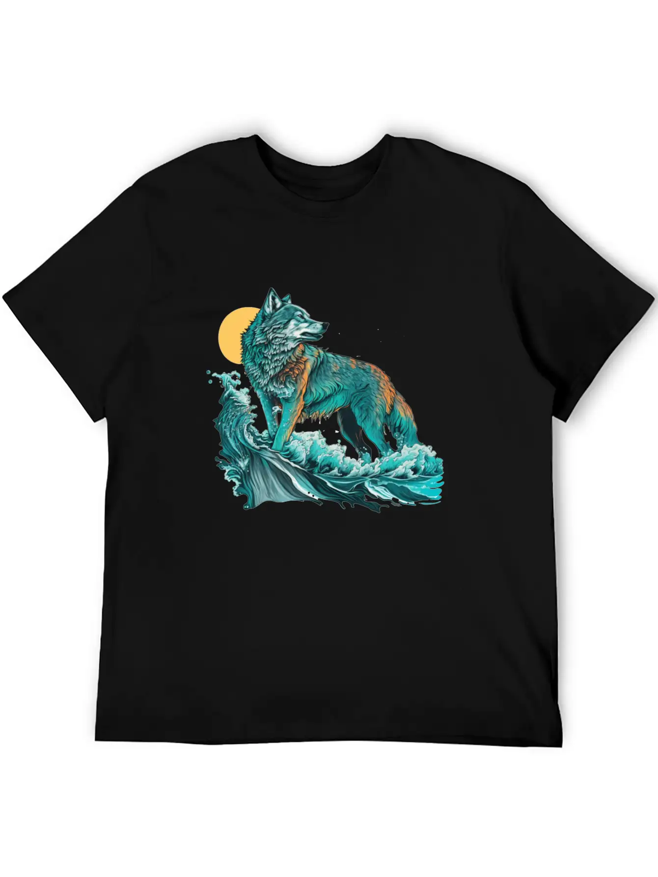 Ocean Sea Water Wolf Breathable Soft Cotton T-Shirt – Timeless Casual Look