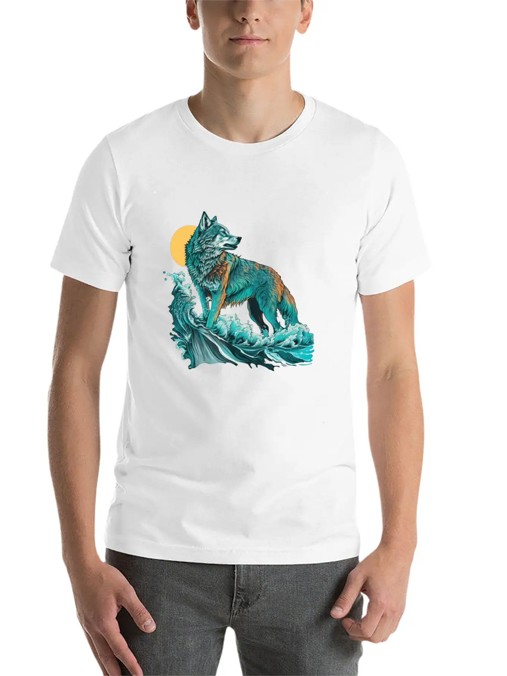Ocean Sea Water Wolf Breathable Soft Cotton T-Shirt – Timeless Casual Look