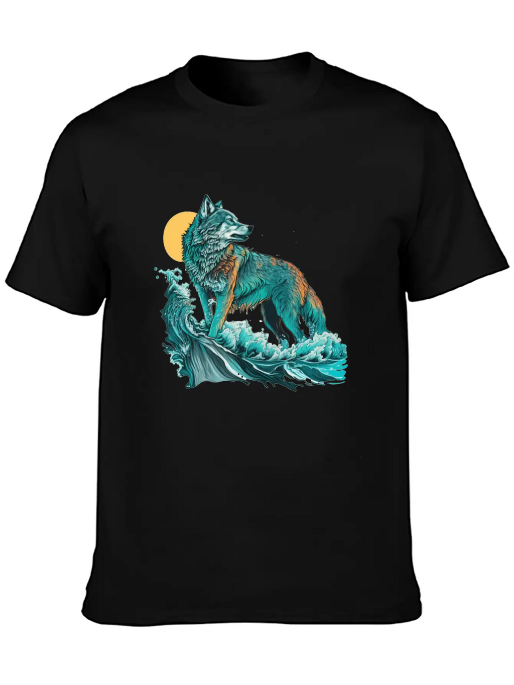 Ocean Sea Water Wolf Breathable Soft Cotton T-Shirt – Timeless Casual Look