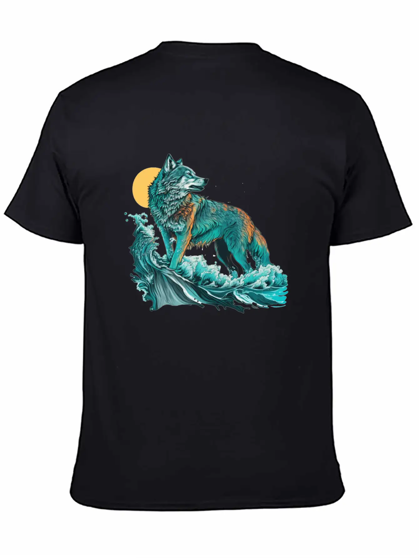 Ocean Sea Water Wolf Breathable Soft Cotton T-Shirt – Timeless Casual Look