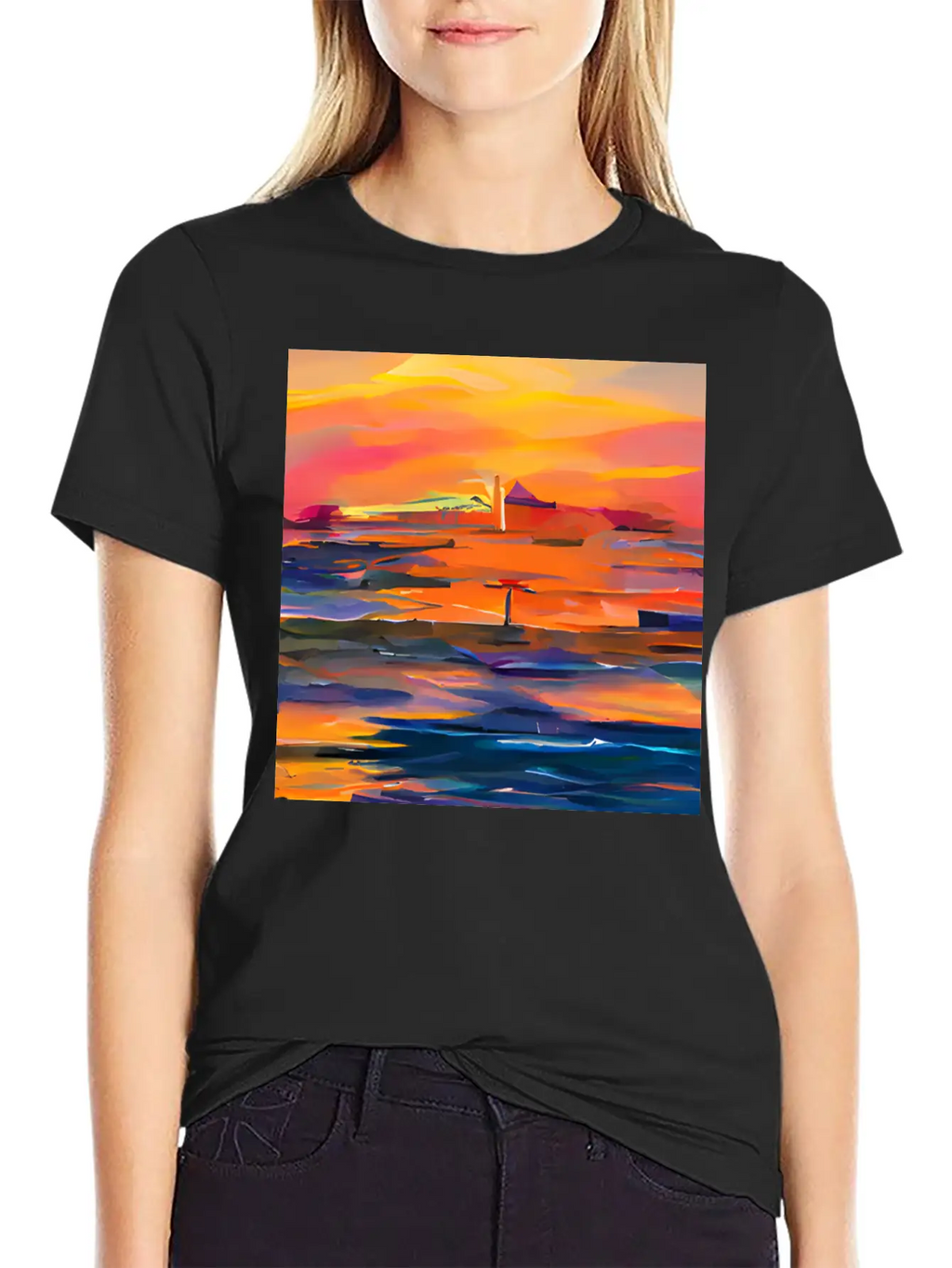 Ocean Sunset Classic Fit Graphic Tee For Daily Comfort – Unisex Cotton Shirt