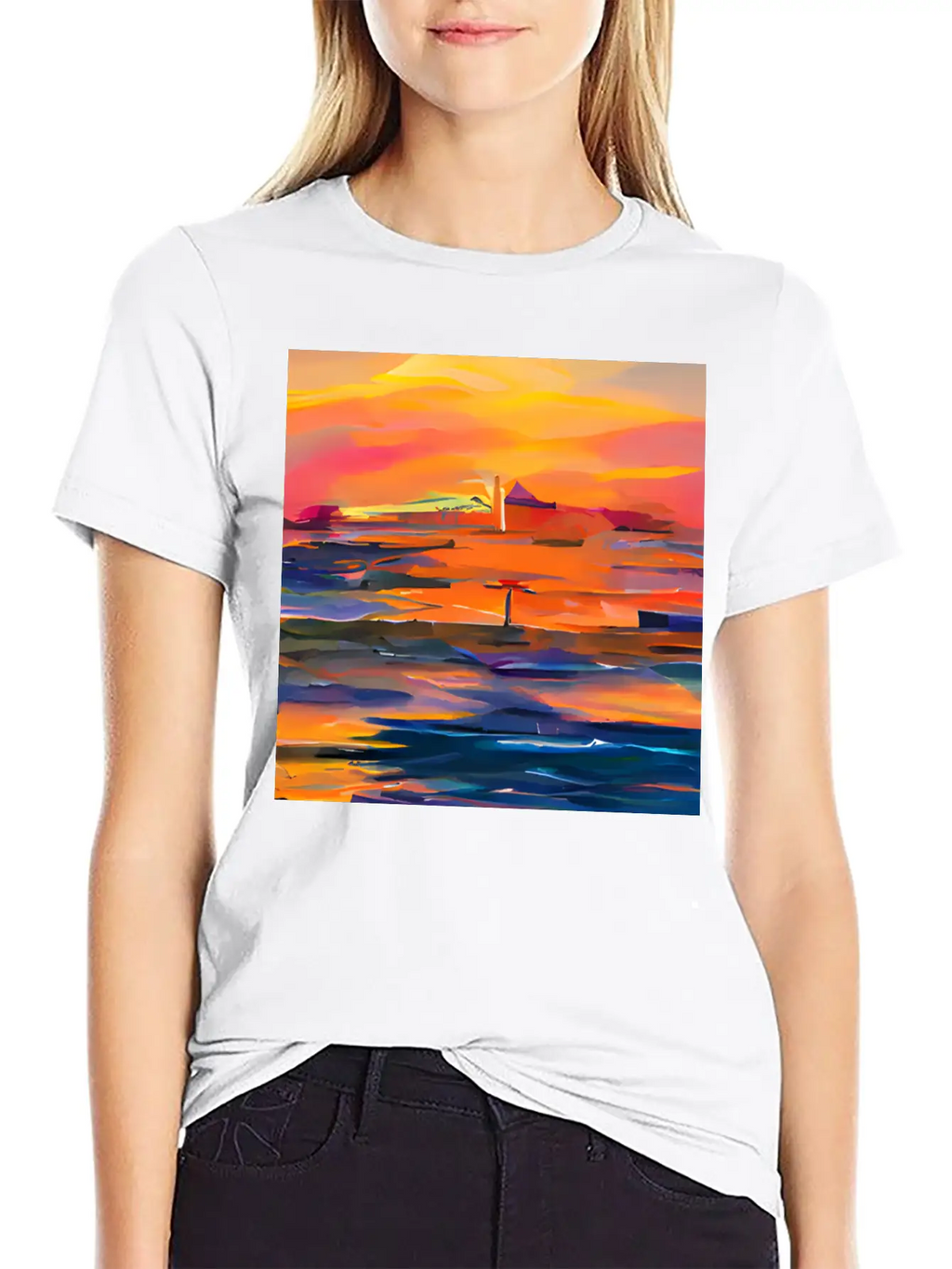 Ocean Sunset Classic Fit Graphic Tee For Daily Comfort – Unisex Cotton Shirt