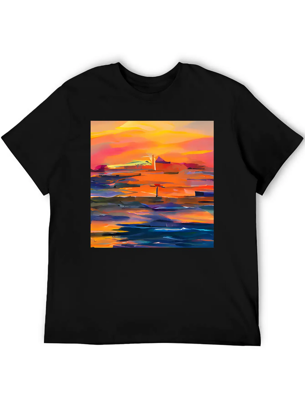 Ocean Sunset Classic Fit Graphic Tee For Daily Comfort – Unisex Cotton Shirt