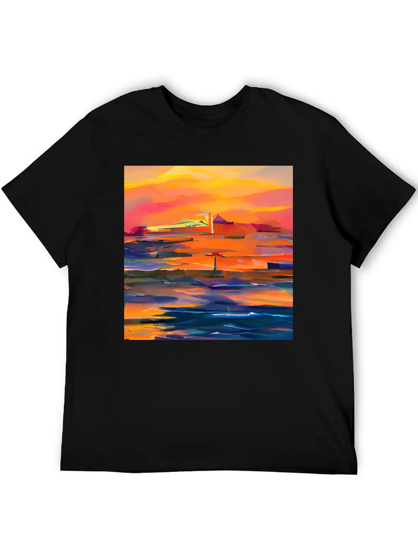 Ocean Sunset Classic Fit Graphic Tee For Daily Comfort – Unisex Cotton Shirt