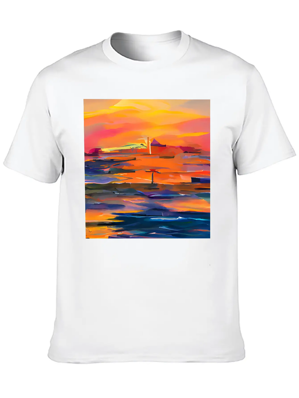 Ocean Sunset Classic Fit Graphic Tee For Daily Comfort – Unisex Cotton Shirt