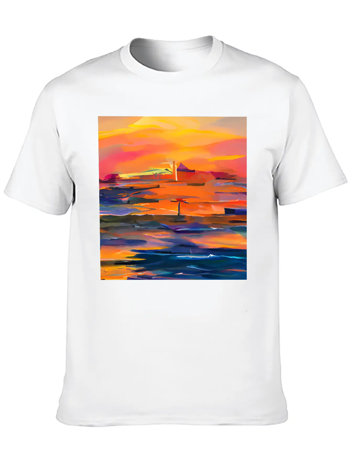 Ocean Sunset Classic Fit Graphic Tee For Daily Comfort – Unisex Cotton Shirt