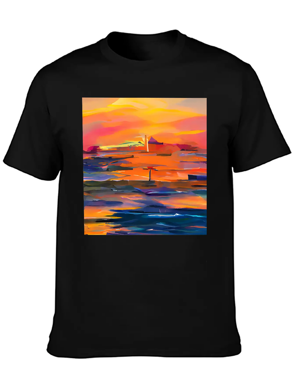 Ocean Sunset Classic Fit Graphic Tee For Daily Comfort – Unisex Cotton Shirt