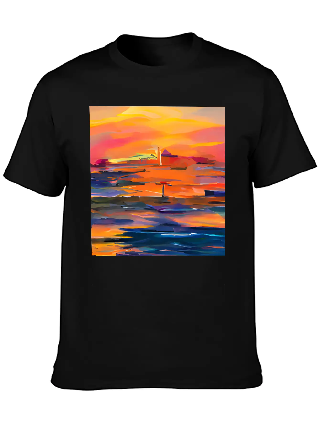 Ocean Sunset Classic Fit Graphic Tee For Daily Comfort – Unisex Cotton Shirt