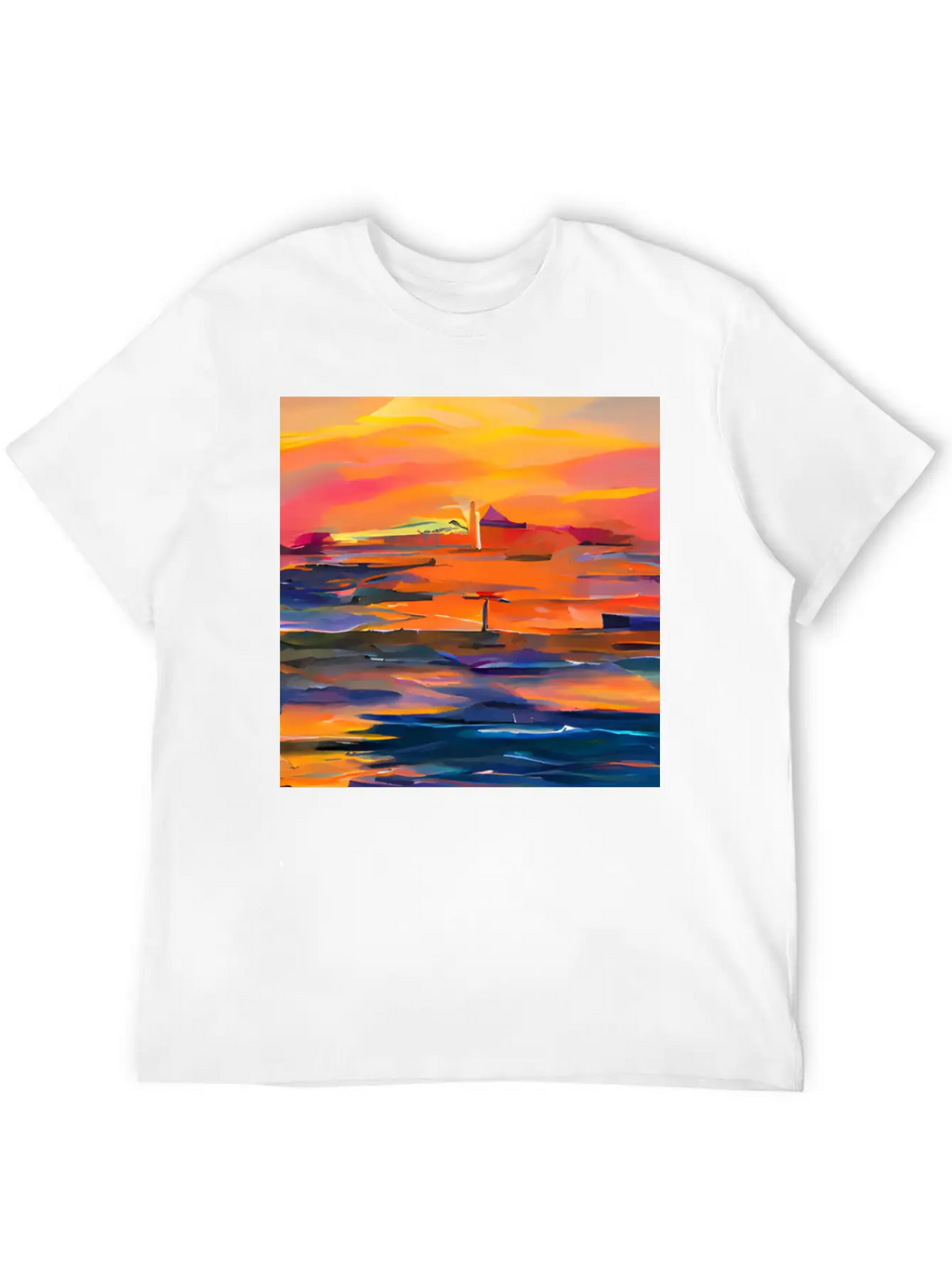 Ocean Sunset Classic Fit Graphic Tee For Daily Comfort – Unisex Cotton Shirt