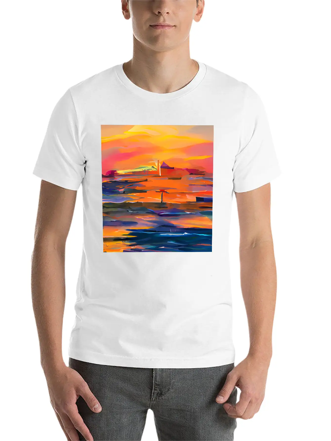 Ocean Sunset Classic Fit Graphic Tee For Daily Comfort – Unisex Cotton Shirt