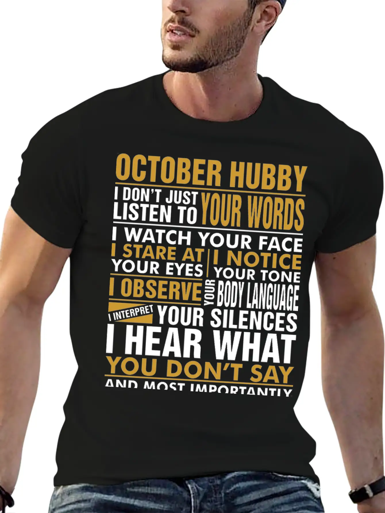 October Hubby Tshirt Breathable Soft Cotton T-Shirt – Timeless Casual Look