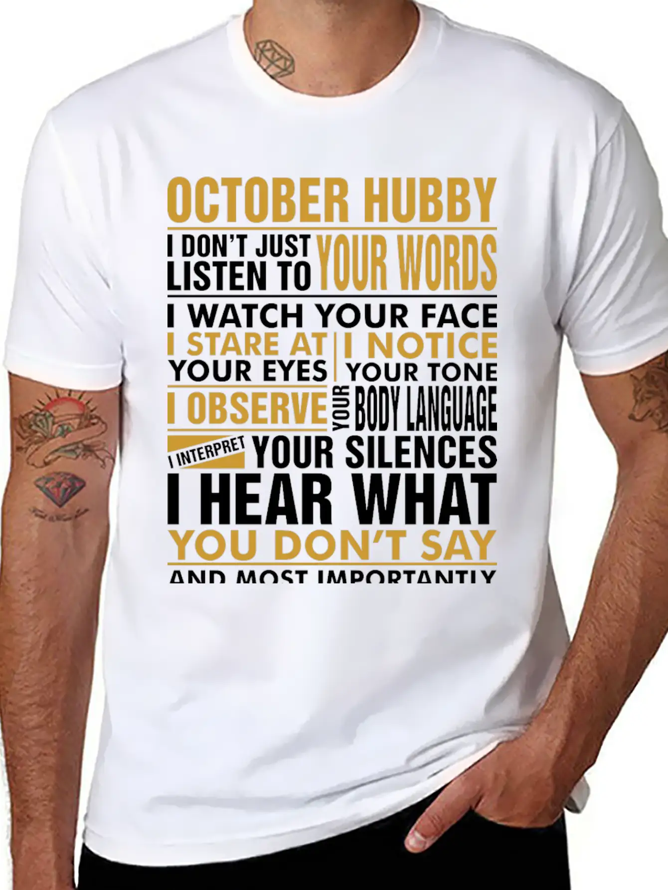 October Hubby Tshirt Breathable Soft Cotton T-Shirt – Timeless Casual Look