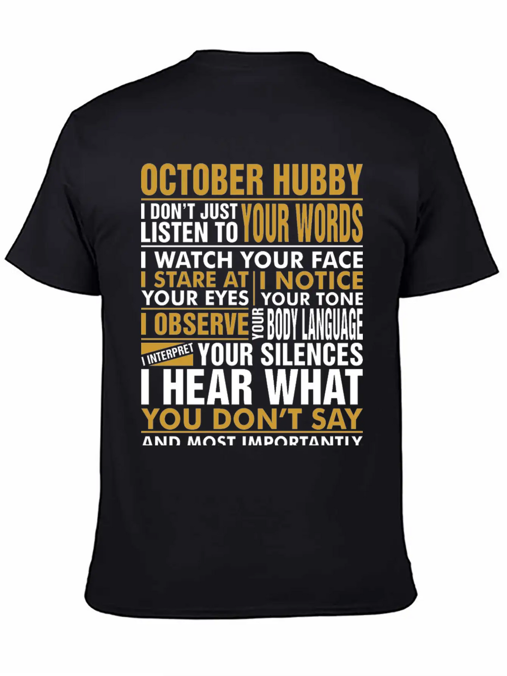 October Hubby Tshirt Breathable Soft Cotton T-Shirt – Timeless Casual Look