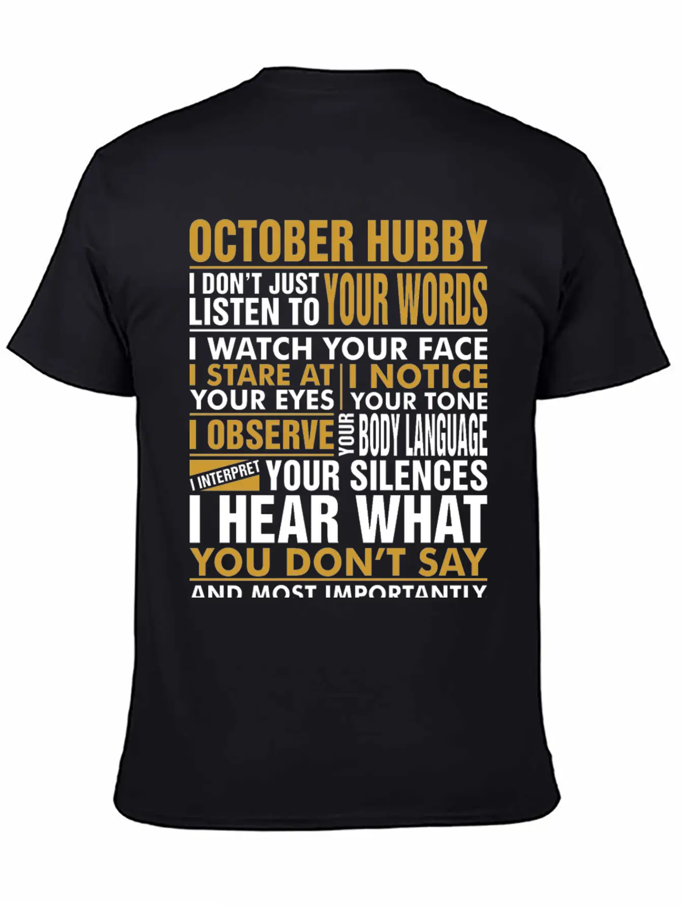 October Hubby Tshirt Breathable Soft Cotton T-Shirt – Timeless Casual Look