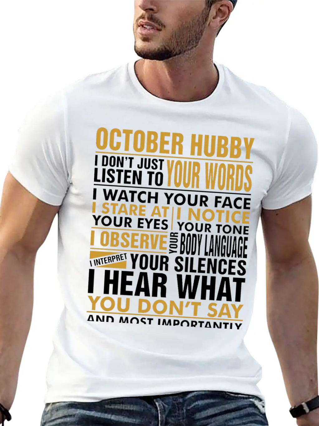 October Hubby Tshirt Breathable Soft Cotton T-Shirt – Timeless Casual Look