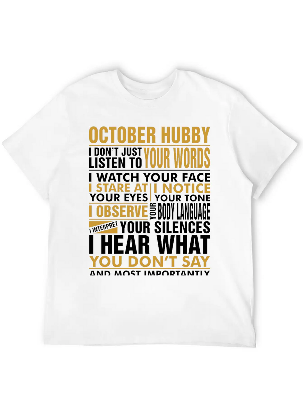 October Hubby Tshirt Breathable Soft Cotton T-Shirt – Timeless Casual Look