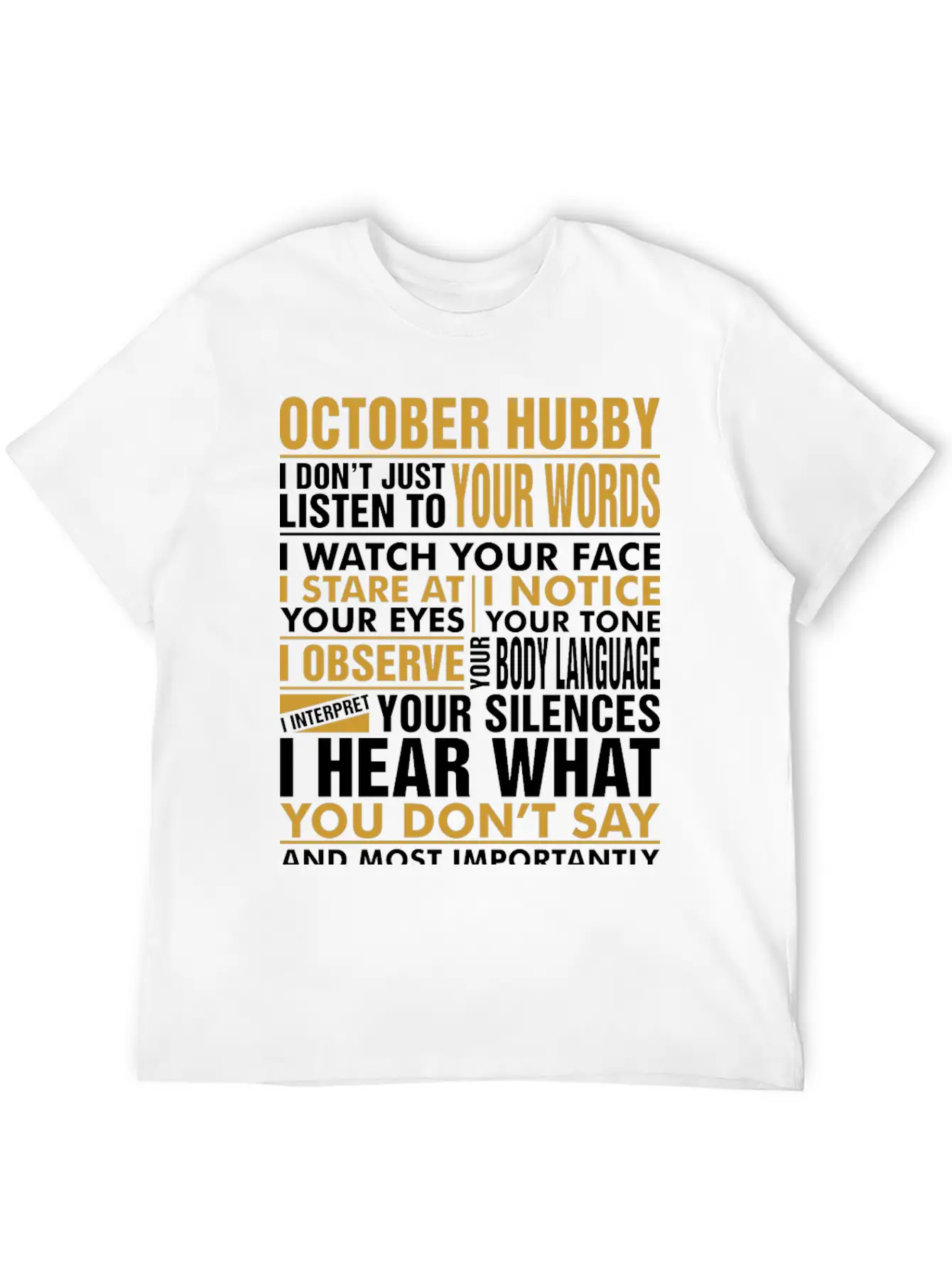 October Hubby Tshirt Breathable Soft Cotton T-Shirt – Timeless Casual Look