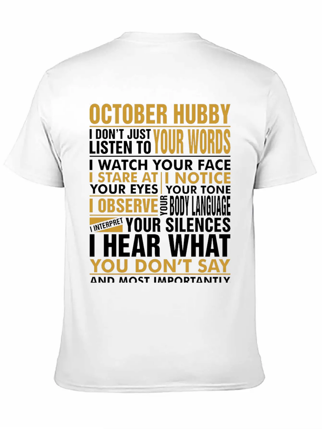 October Hubby Tshirt Breathable Soft Cotton T-Shirt – Timeless Casual Look