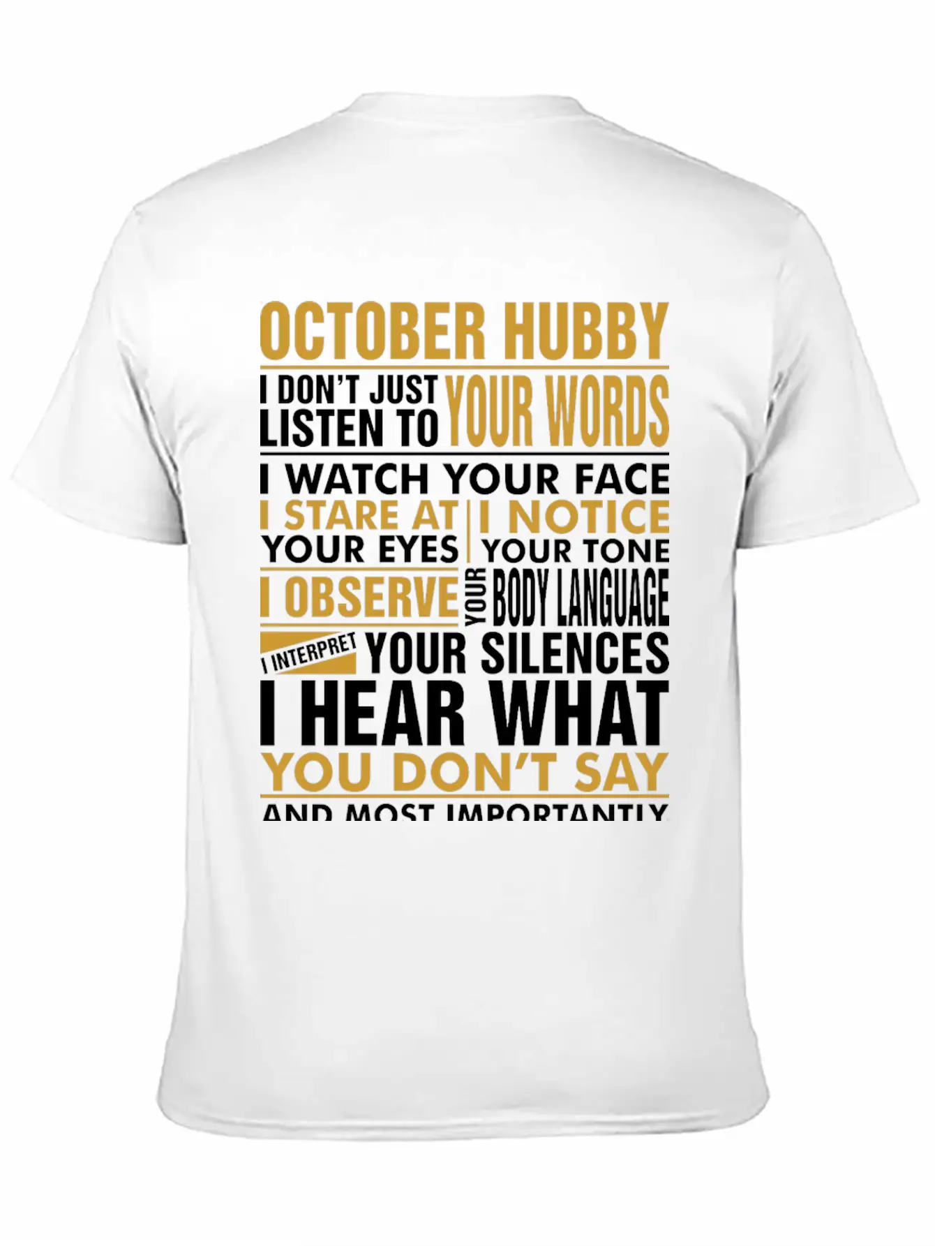 October Hubby Tshirt Breathable Soft Cotton T-Shirt – Timeless Casual Look