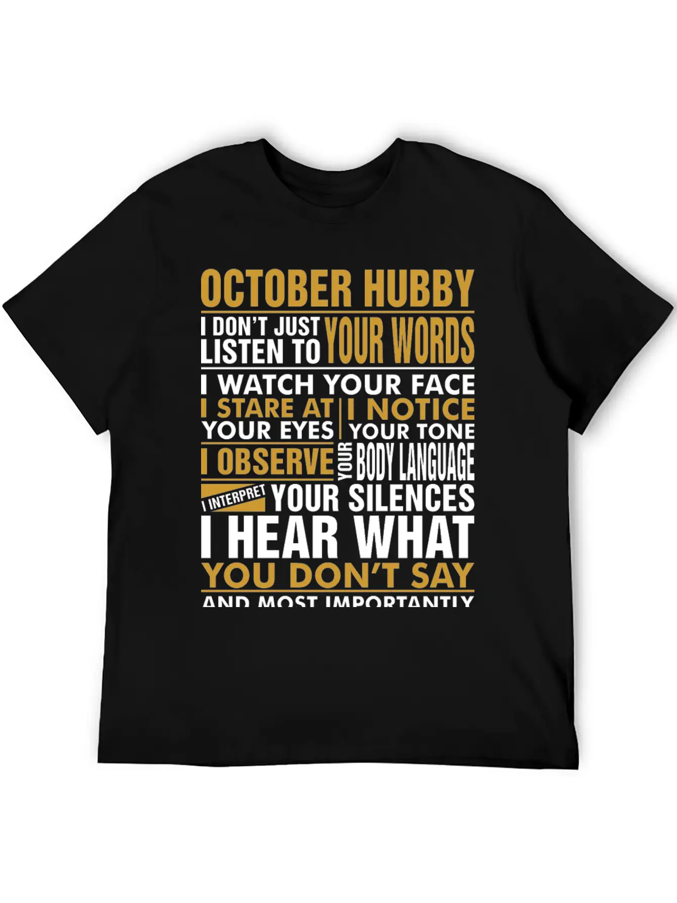 October Hubby Tshirt Breathable Soft Cotton T-Shirt – Timeless Casual Look