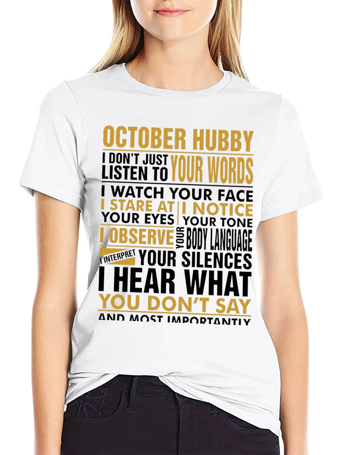 October Hubby Tshirt Breathable Soft Cotton T-Shirt – Timeless Casual Look
