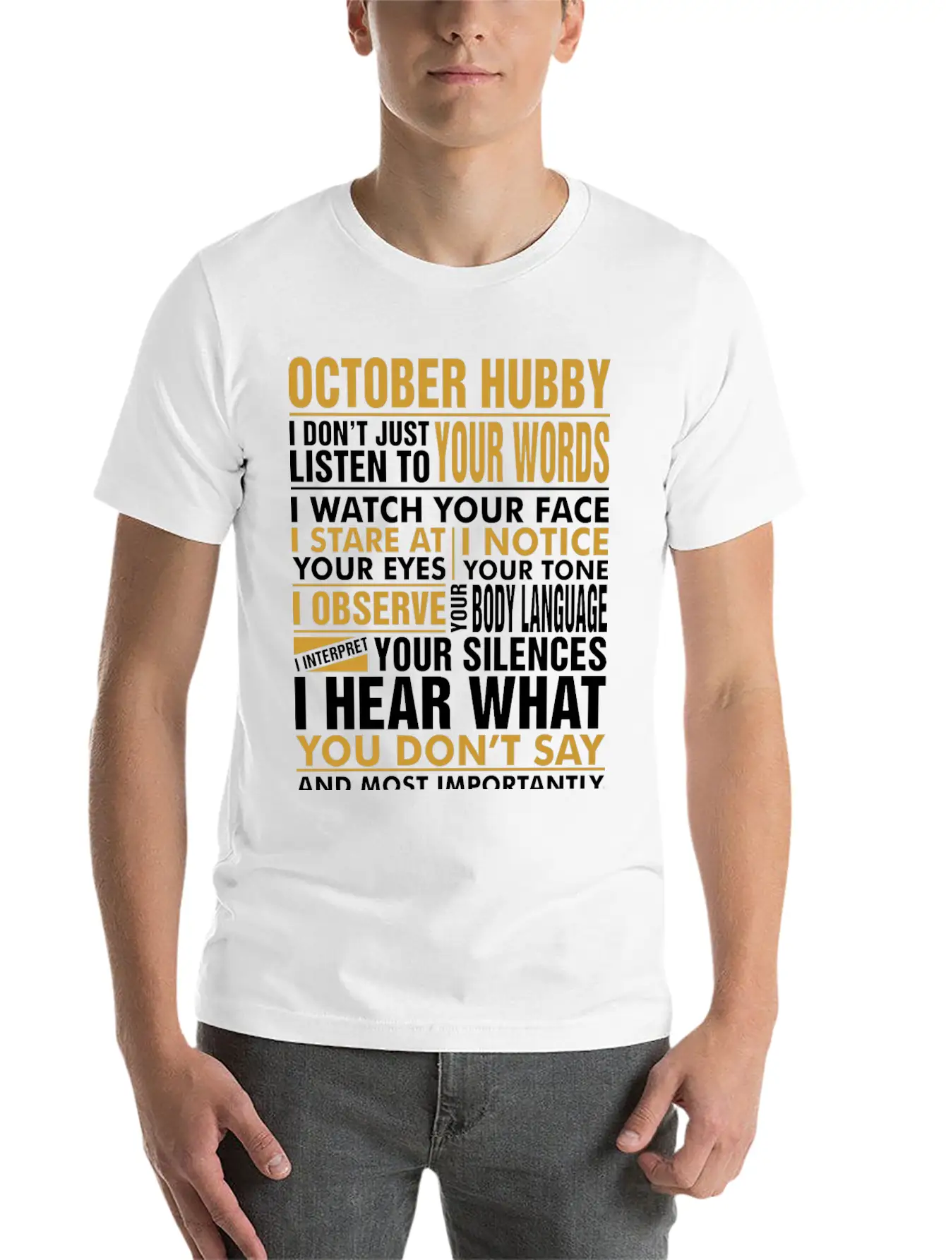 October Hubby Tshirt Unisex Casual T-Shirt – Clean Design For Daily Comfort