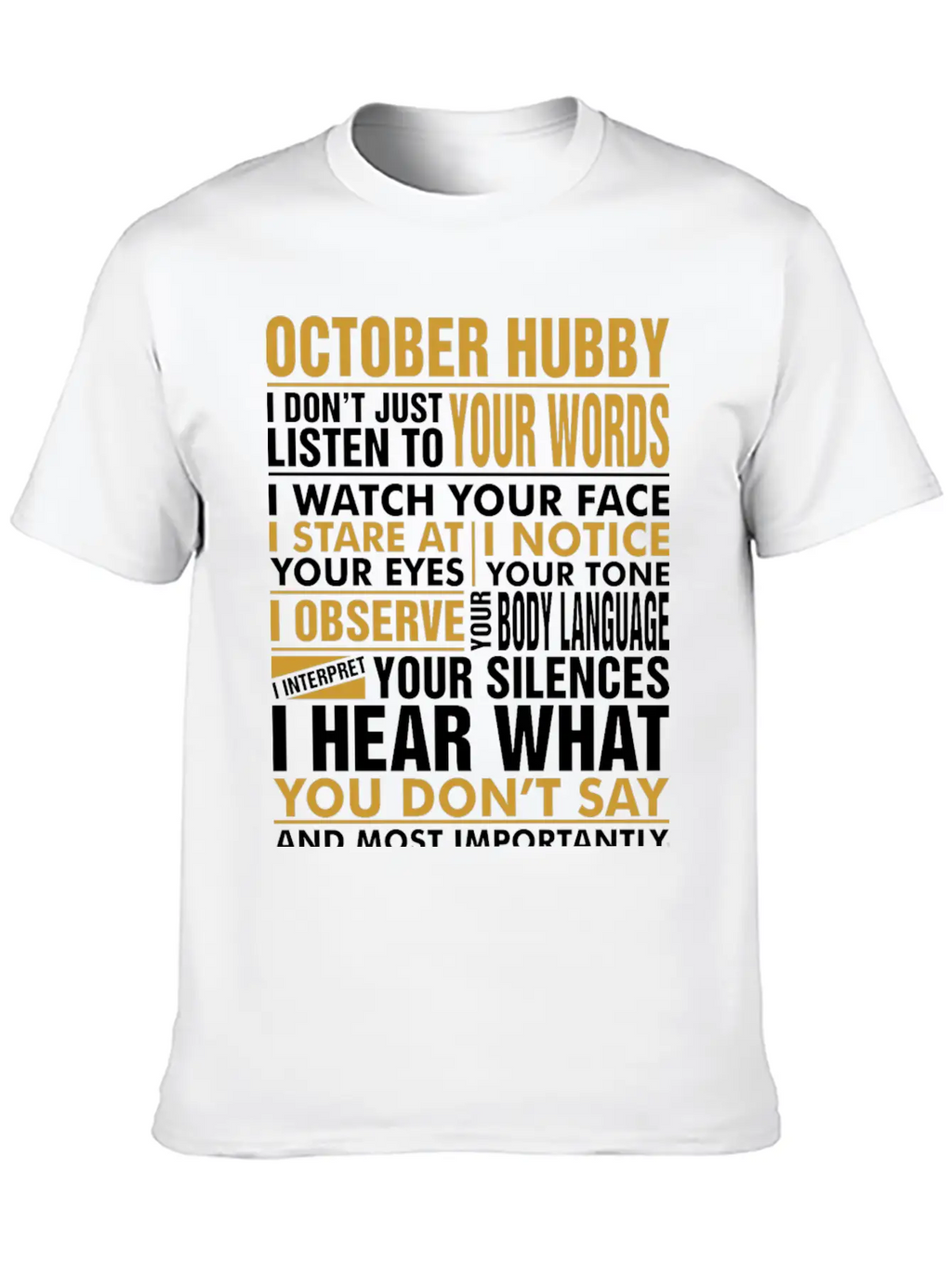 October Hubby Tshirt Unisex Casual T-Shirt – Clean Design For Daily Comfort