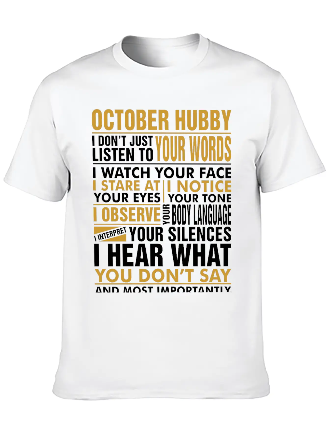 October Hubby Tshirt Unisex Casual T-Shirt – Clean Design For Daily Comfort