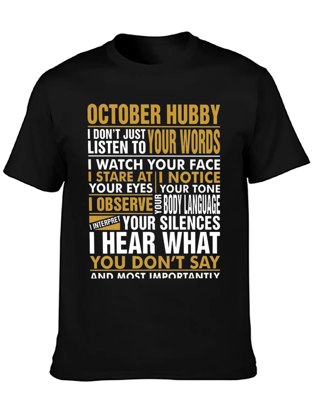 October Hubby Tshirt Unisex Casual T-Shirt – Clean Design For Daily Comfort