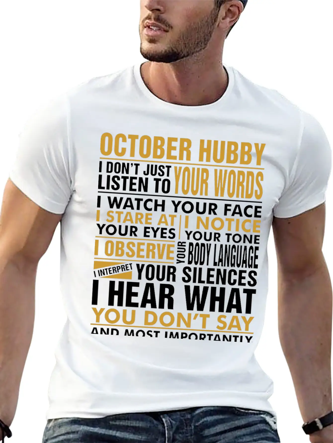 October Hubby Tshirt Unisex Casual T-Shirt – Clean Design For Daily Comfort