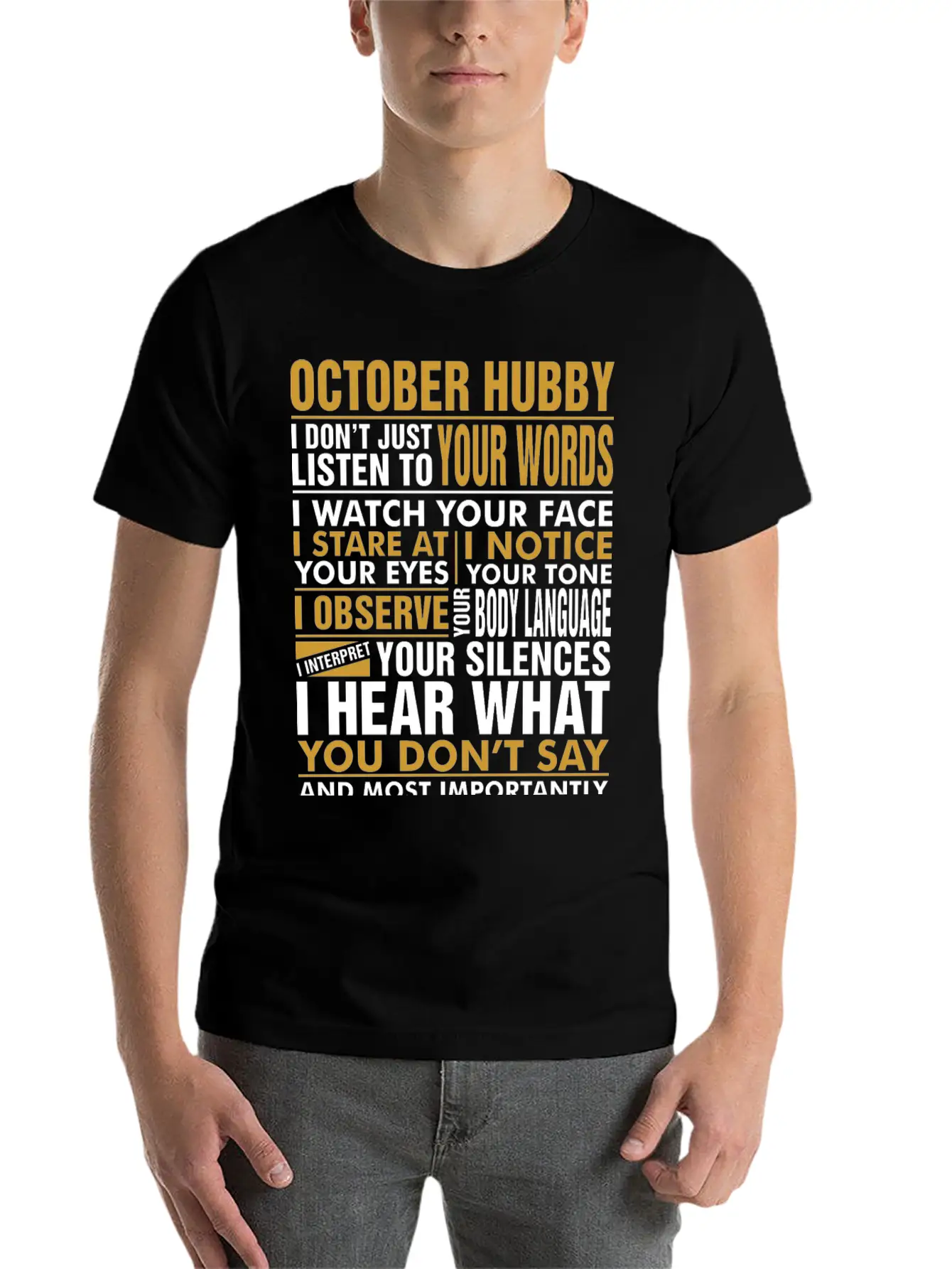 October Hubby Tshirt Unisex Casual T-Shirt – Clean Design For Daily Comfort